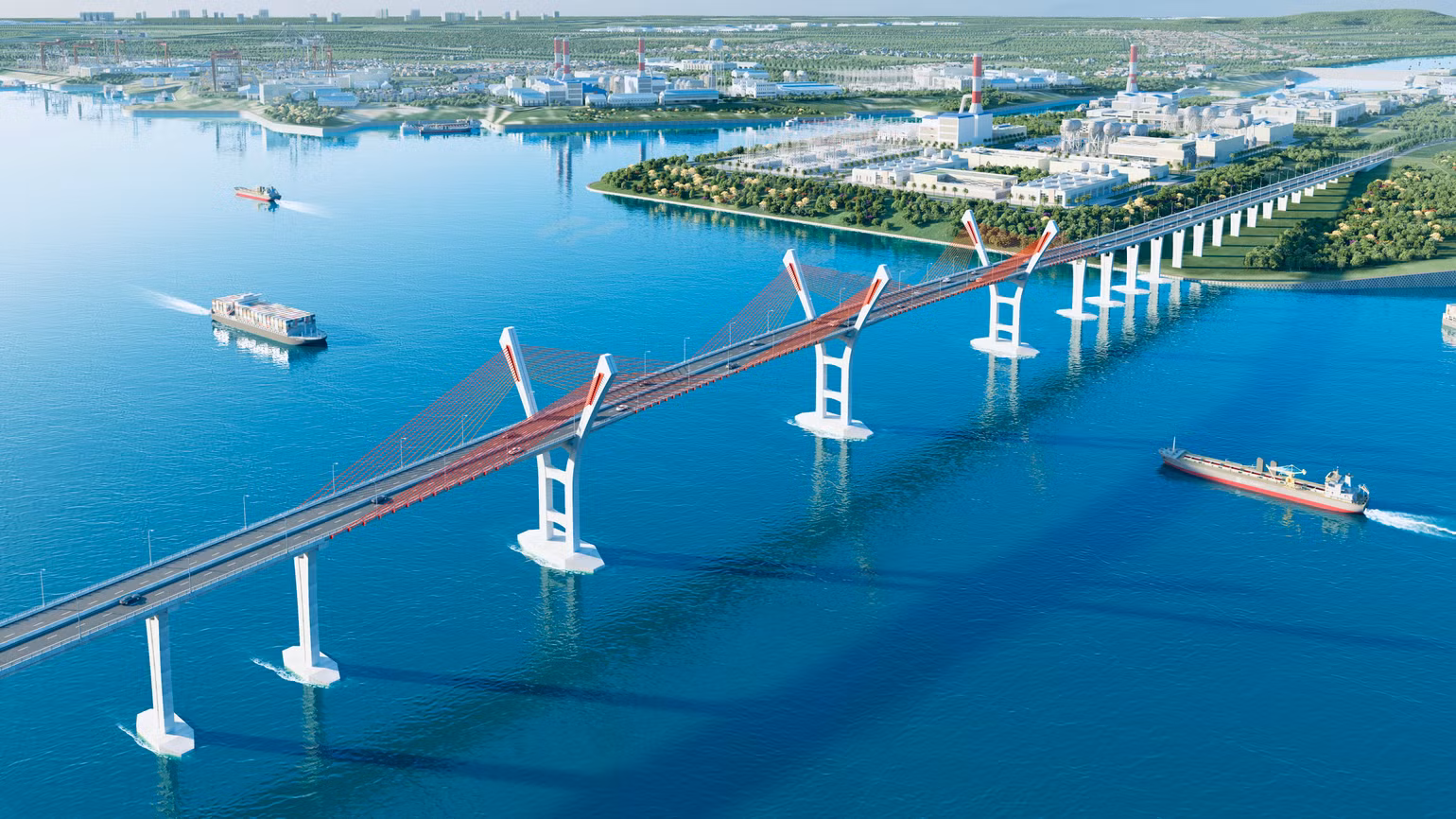 Cầu Bến Rừng nối huyện Thủy Nguyên (Hải Phòng) với tỉnh Quảng Ninh đang gấp rút hoàn tất để đưa vào khai thác. Cầu Bến Rừng nối huyện Thủy Nguyên (Hải Phòng) với tỉnh Quảng Ninh đang gấp rút hoàn tất để đưa vào khai thác.