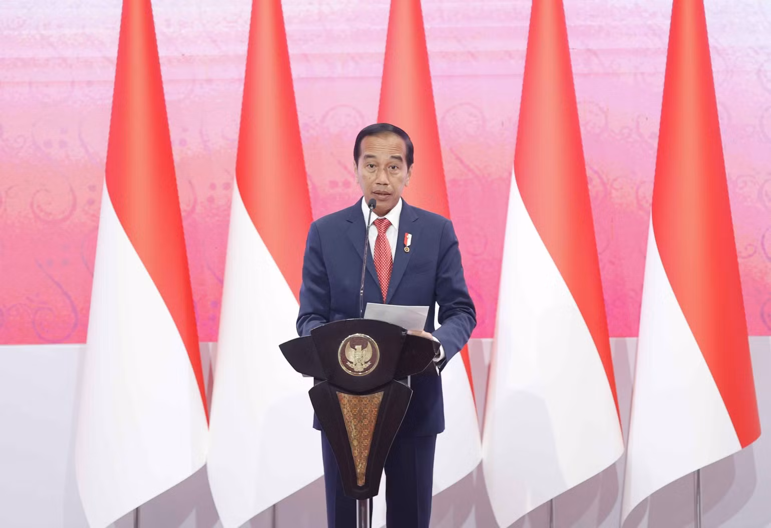 Tổng thống Indonesia Joko Widodo phát biểu. (Ảnh: Doãn Tấn/TTXVN) Tổng thống Indonesia Joko Widodo phát biểu. (Ảnh: Doãn Tấn/TTXVN)