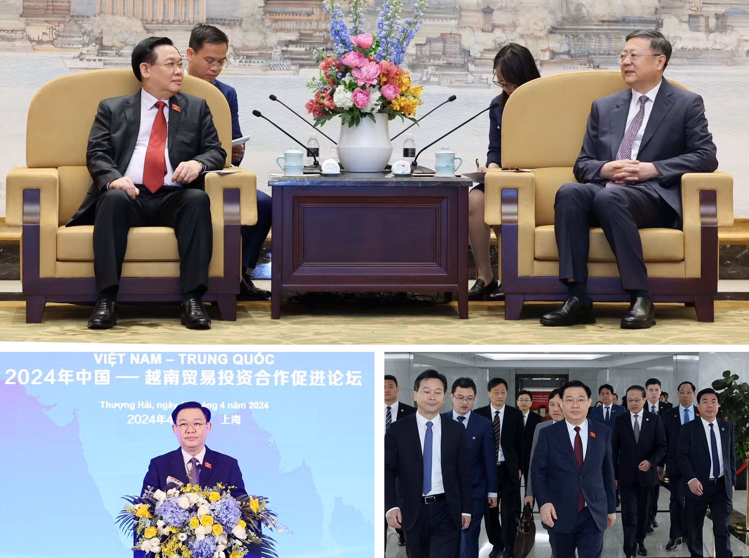 Chủ tịch Quốc hội tiếp Bí thư Thành ủy Thượng Hải Trần Cát Ninh; dự và phát biểu tại Diễn đàn Chính sách pháp luật thúc đẩy hợp tác đầu tư thương mại Việt Nam - Trung Quốc; thăm Khu thí điểm mậu dịch tự do Thượng Hải. (Ảnh: TTXVN)