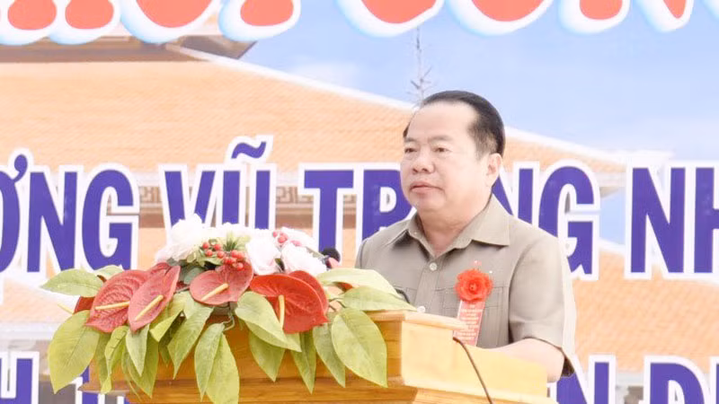 Phó Bí thư Thường trực Tỉnh ủy Kiên Giang Mai Văn Huỳnh phát biểu.