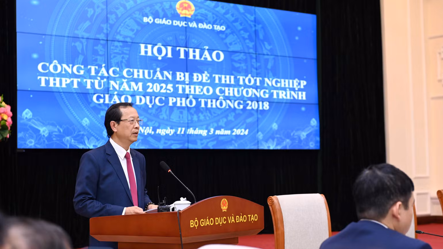 Thứ trưởng Giáo dục và Đào tạo Phạm Ngọc Thưởng phát biểu tại hội thảo. Thứ trưởng Giáo dục và Đào tạo Phạm Ngọc Thưởng phát biểu tại hội thảo.