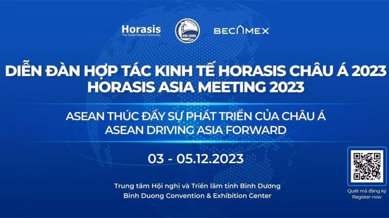 Diễn đàn Hợp tác kinh tế Horasis châu Á 2023 với chủ đề Asean thúc đẩy sự phát triển của châu Á. Diễn đàn Hợp tác kinh tế Horasis châu Á 2023 với chủ đề Asean thúc đẩy sự phát triển của châu Á.