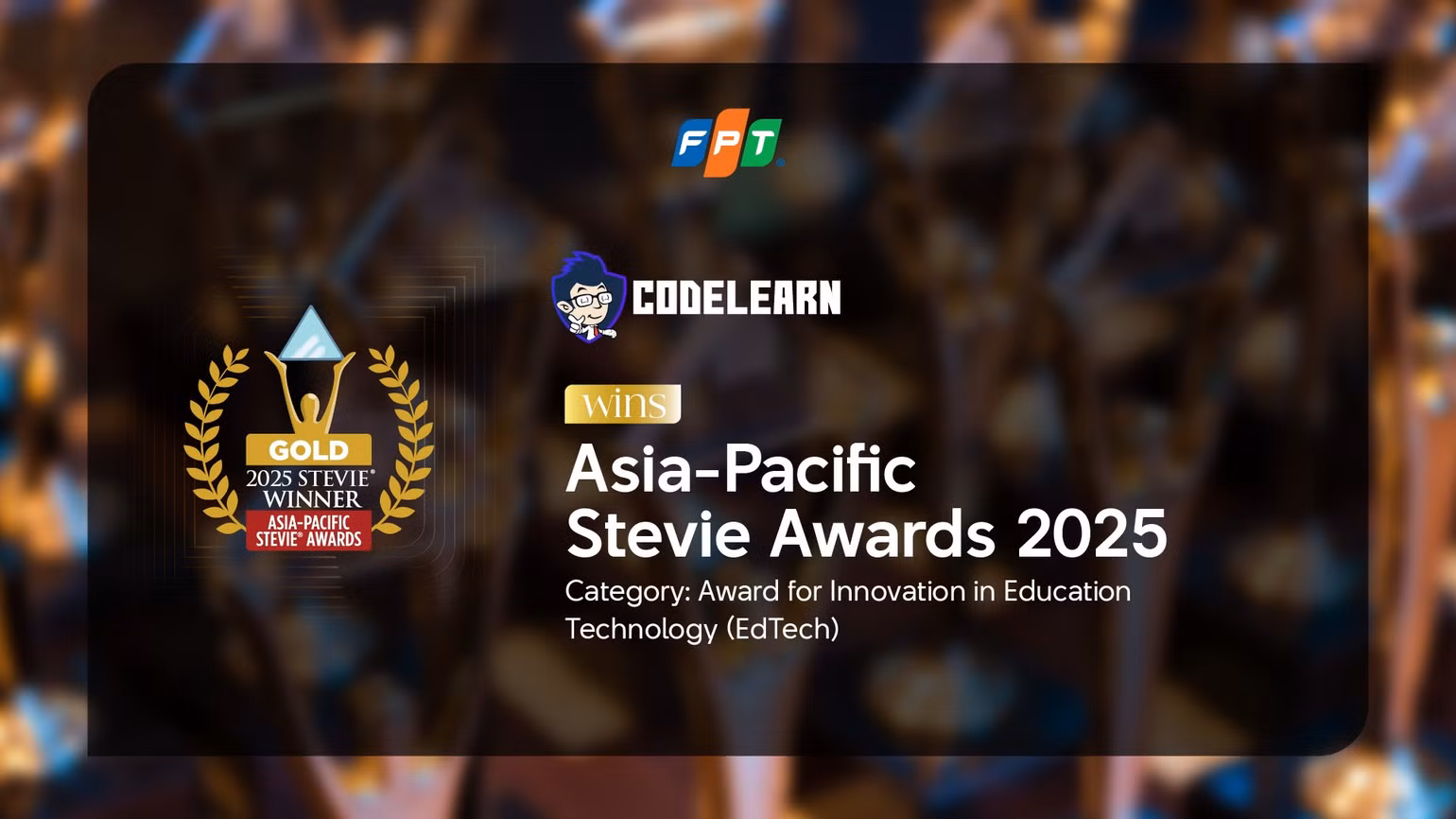 Nền tảng CodeLearn đã mang về giải Vàng ở hạng mục "Giải thưởng đổi mới sáng tạo trong lĩnh vực công nghệ giáo dục".
