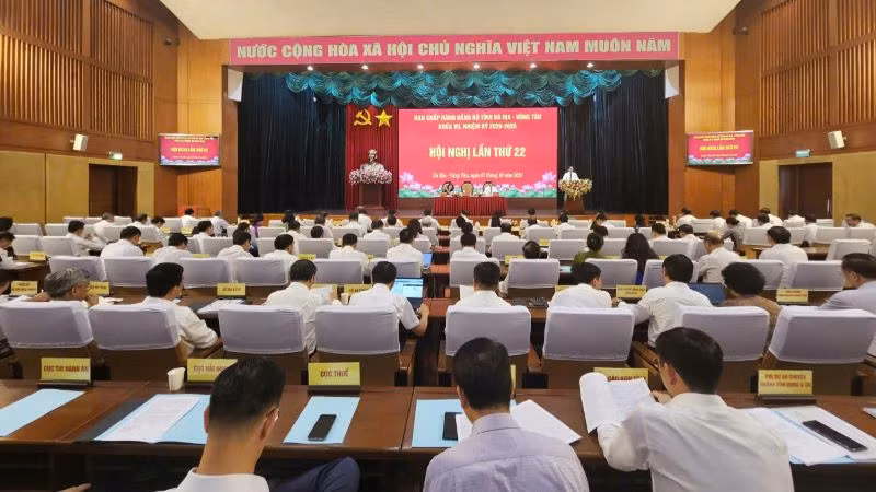 Toàn cảnh Hội nghị lần thứ 22 Ban Chấp hành Đảng bộ tỉnh Bà Rịa-Vũng Tàu.