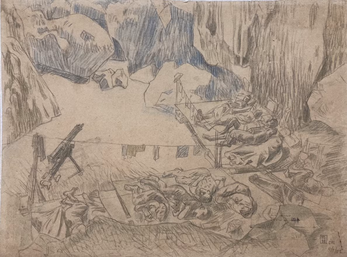 Bộ đội nghỉ trong hang. (Tô Ngọc Vân, 1951) Bộ đội nghỉ trong hang. (Tô Ngọc Vân, 1951)