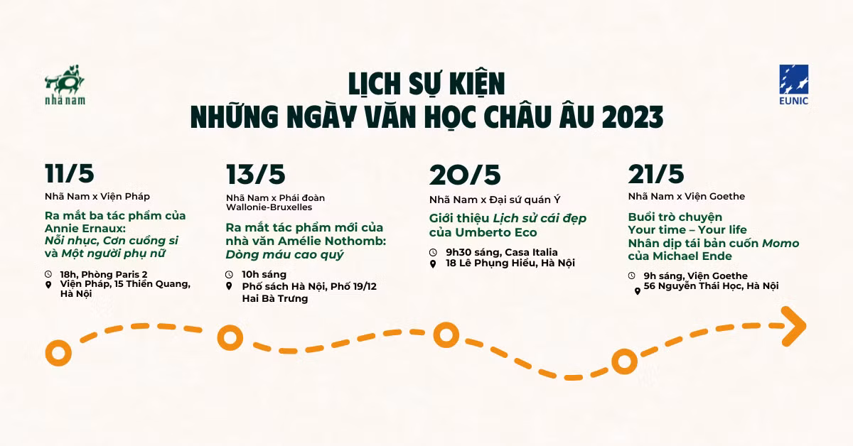 Lịch sự kiện của Nhã Nam. Lịch sự kiện của Nhã Nam.