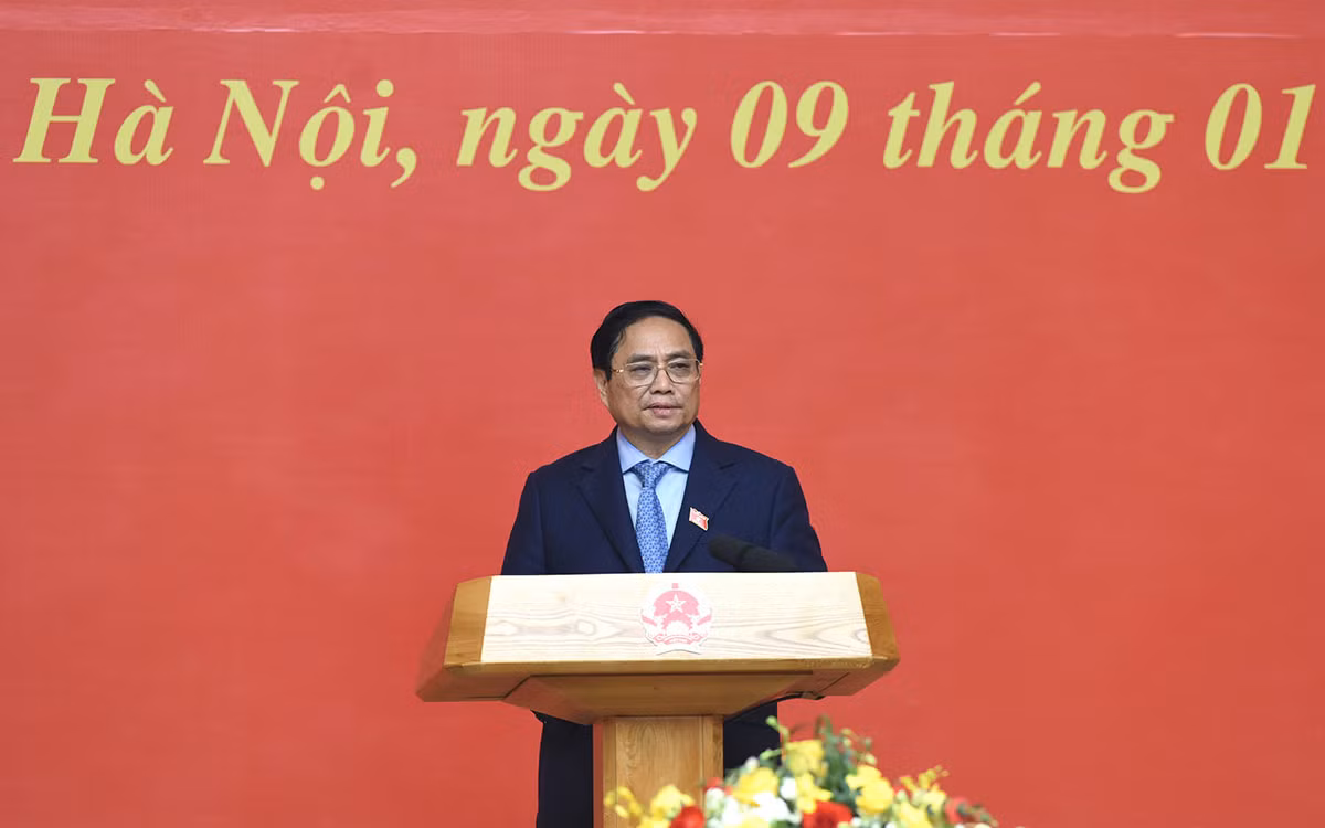 Thủ tướng Phạm Minh Chính phát biểu tại lễ công bố quyết định. Thủ tướng Phạm Minh Chính phát biểu tại lễ công bố quyết định.