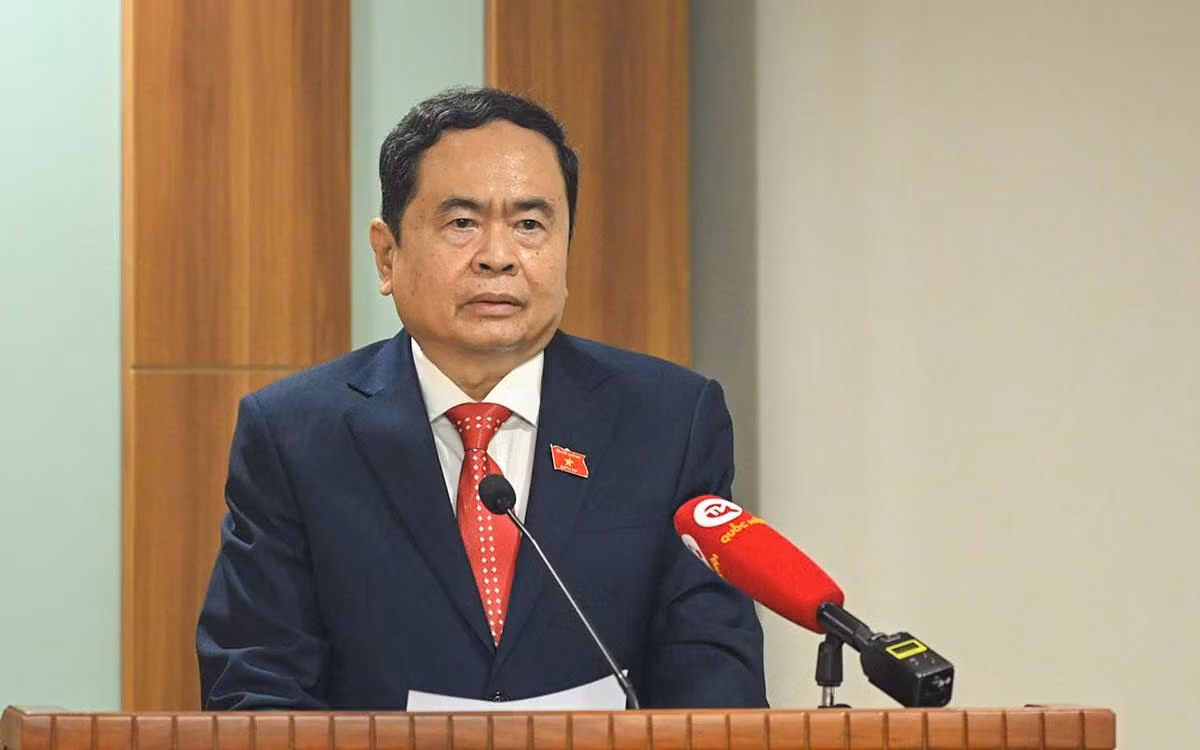 Phó Chủ tịch thường trực Quốc hội Trần Thanh Mẫn phát biểu tại hội nghị.