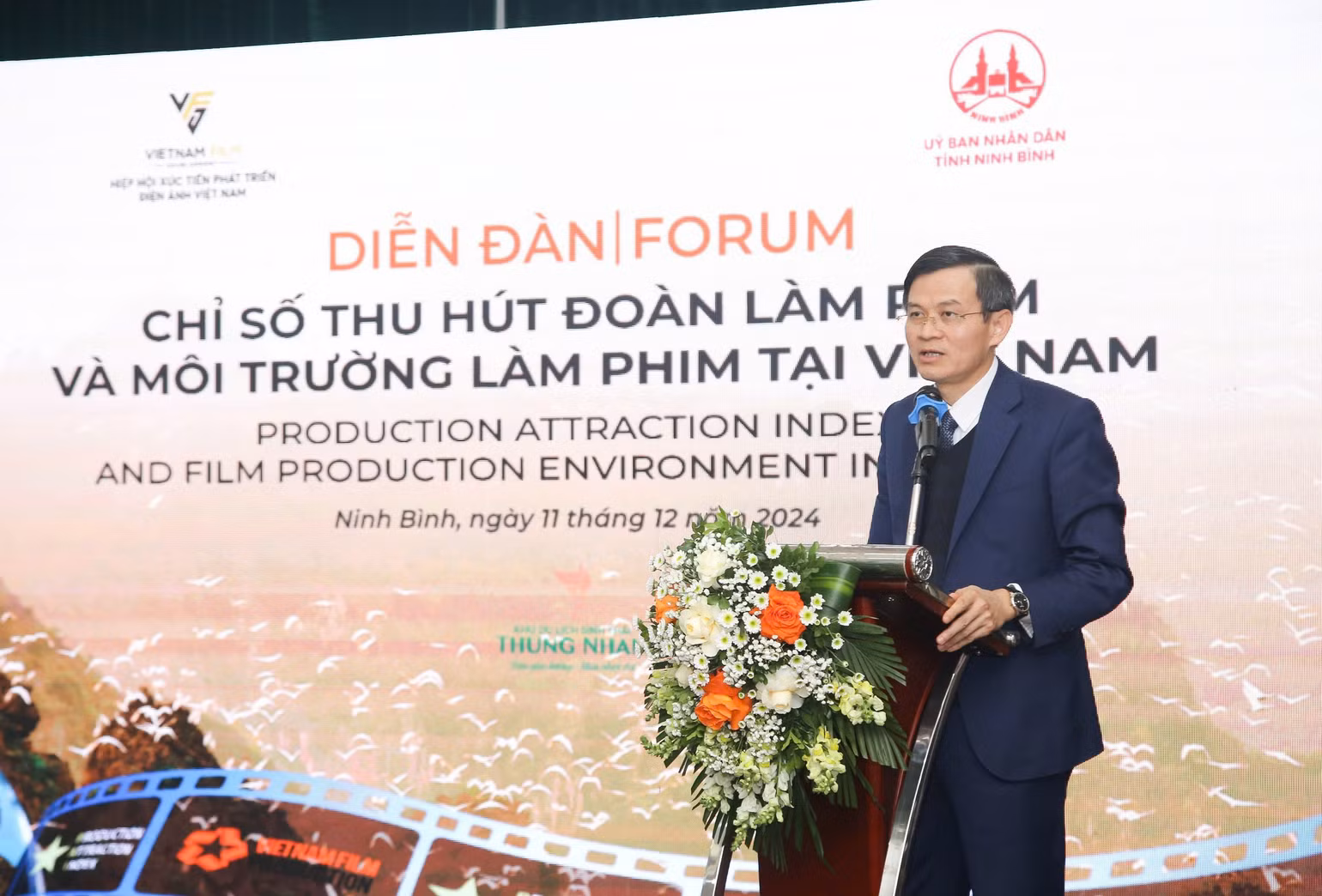 PGS, TS Đoàn Minh Huấn, Bí thư Tỉnh ủy Ninh Bình phát biểu tại Diễn đàn.
