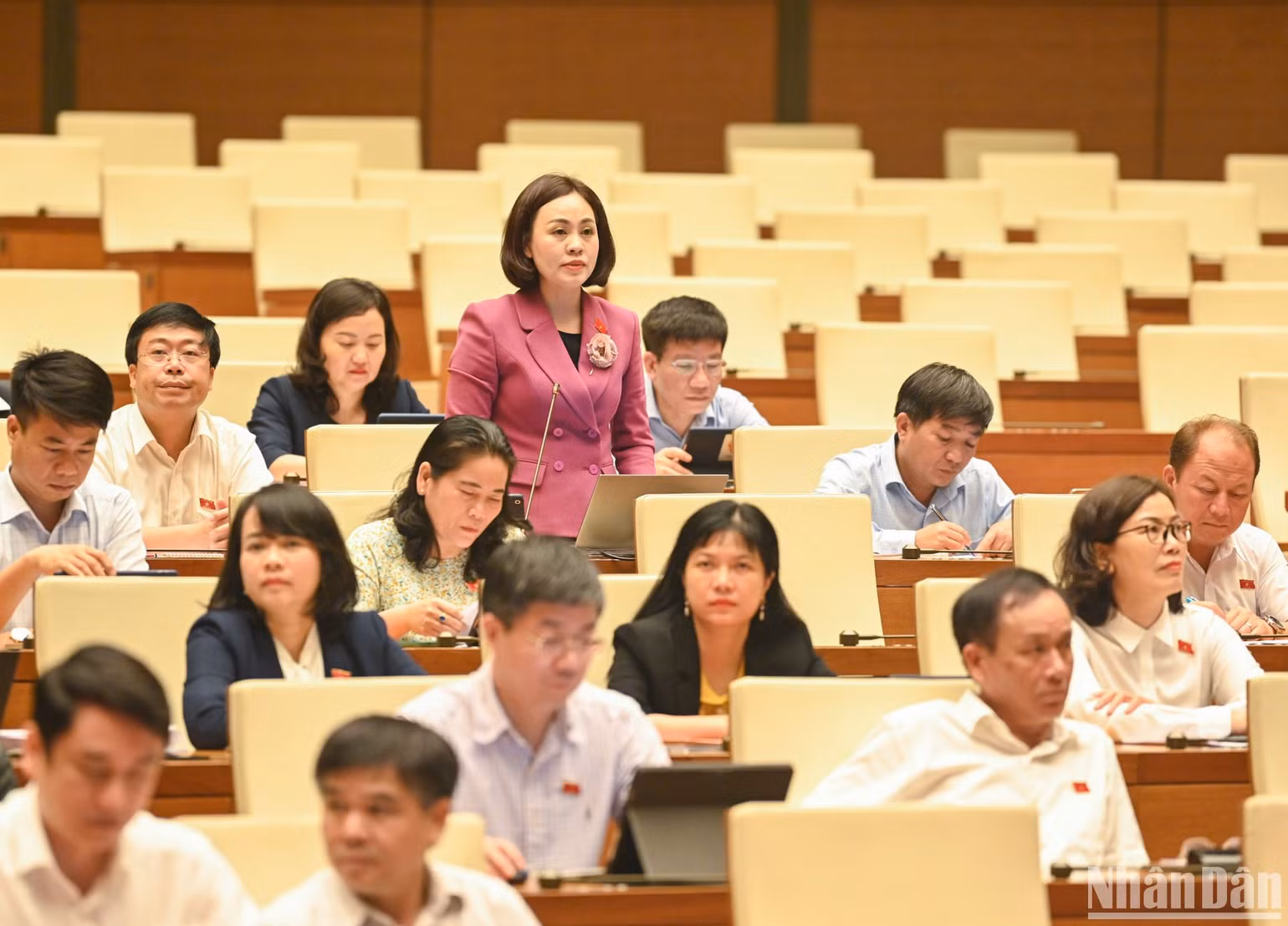 Đại biểu Quốc hội Trần Thị Hồng Thanh (tỉnh Ninh Bình) phát biểu ý kiến tại phiên họp. Đại biểu Quốc hội Trần Thị Hồng Thanh (tỉnh Ninh Bình) phát biểu ý kiến tại phiên họp.