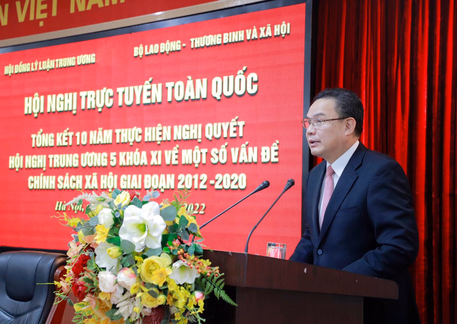 TS Lê Văn Thanh, Thứ trưởng Lao động-Thương binh và Xã hội phát biểu tại Hội nghị. (Ảnh: ANH ĐỨC)