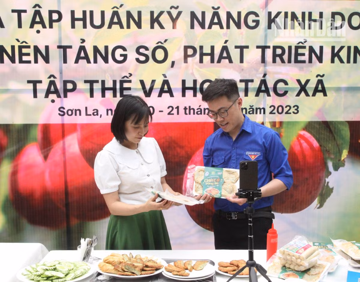 Các học viên thực hành kỹ năng livestream bán hàng.