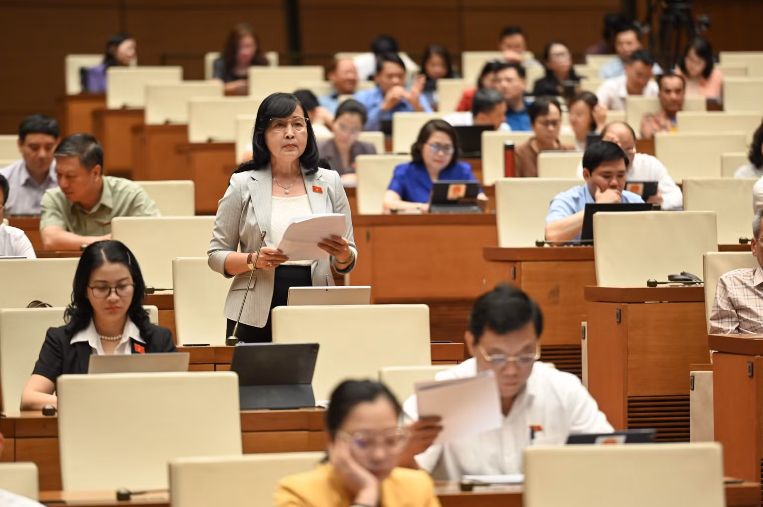 Đại biểu Trần Thị Thu Đông (Đoàn Bạc Liêu). (Ảnh: BÙI GIANG) Đại biểu Trần Thị Thu Đông (Đoàn Bạc Liêu). (Ảnh: BÙI GIANG)