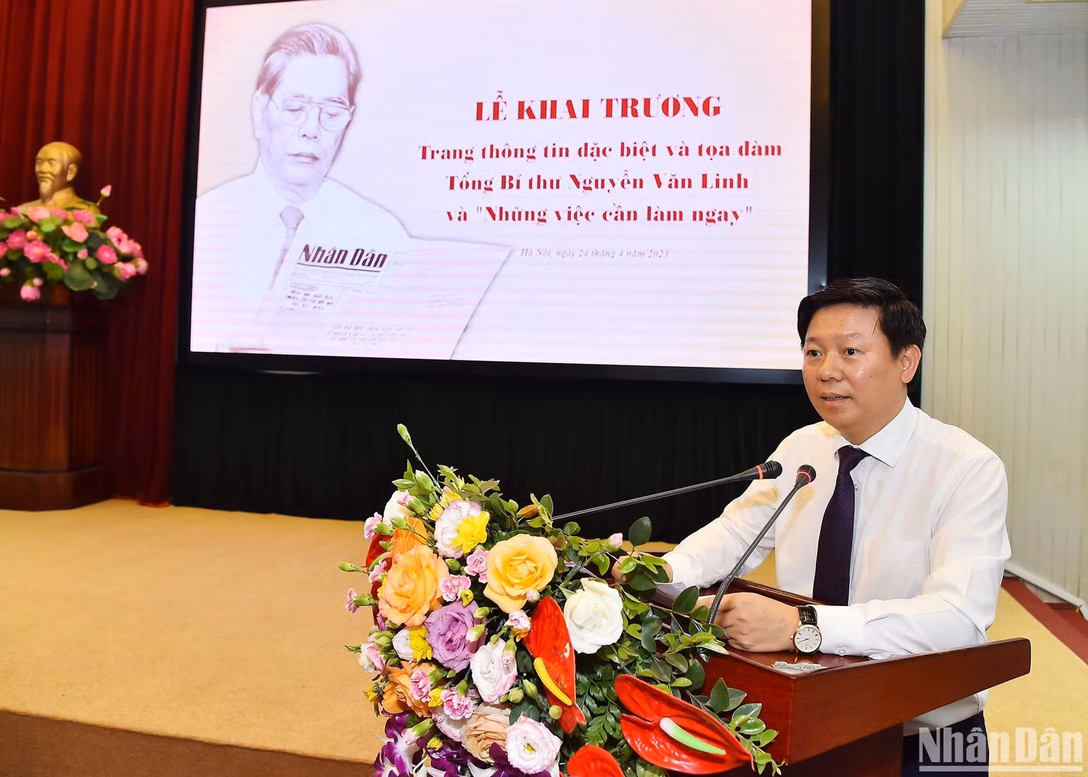Phó Trưởng Ban Tuyên giáo Trung ương Trần Thanh Lâm phát biểu tại Lễ Khai trương Trang thông tin đặc biệt. (Ảnh: THỦY NGUYÊN) Phó Trưởng Ban Tuyên giáo Trung ương Trần Thanh Lâm phát biểu tại Lễ Khai trương Trang thông tin đặc biệt. (Ảnh: THỦY NGUYÊN)
