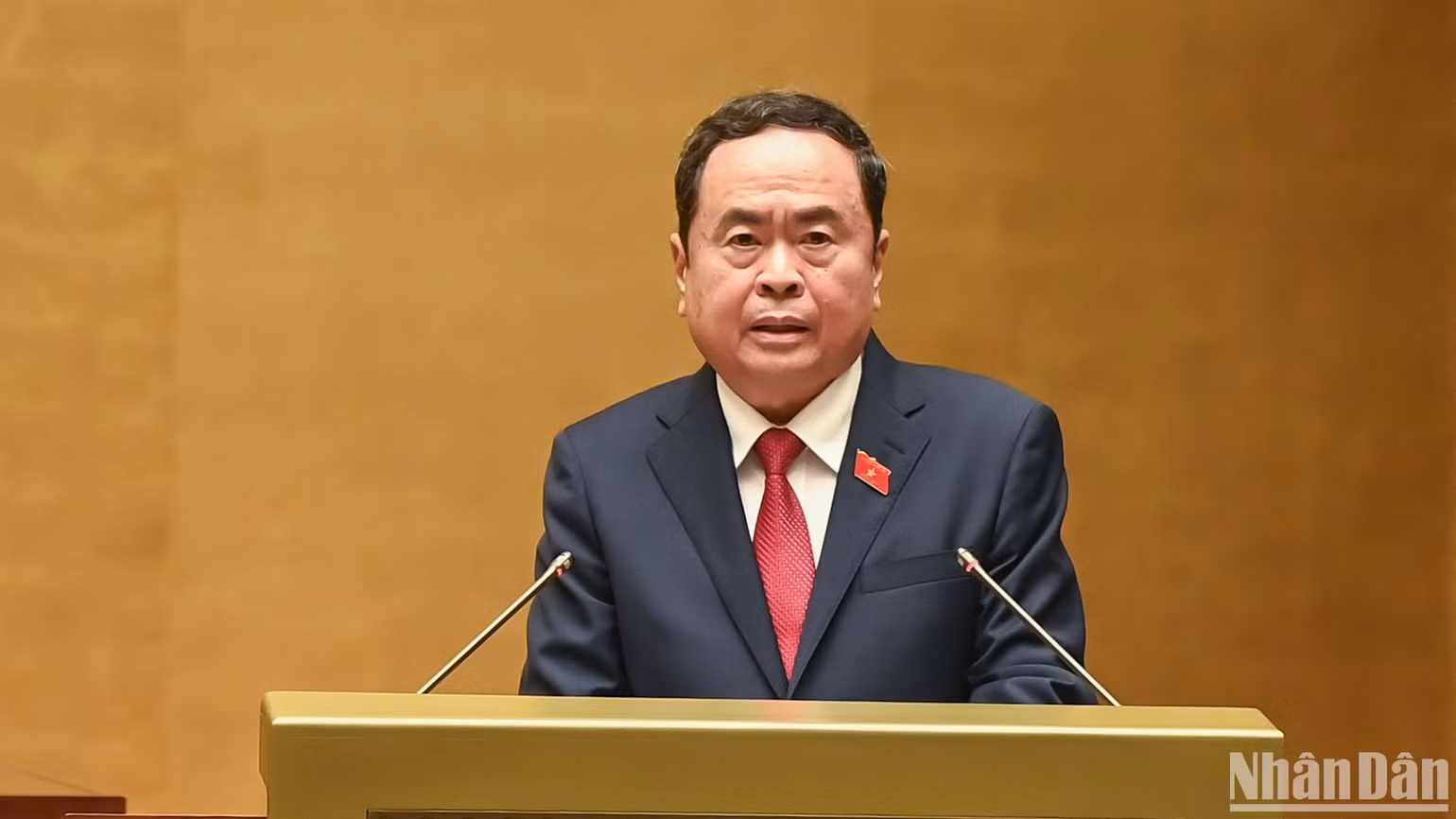 Chủ tịch Quốc hội Trần Thanh Mẫn phát biểu khai mạc Kỳ họp. (Ảnh: DUY LINH) Chủ tịch Quốc hội Trần Thanh Mẫn phát biểu khai mạc Kỳ họp. (Ảnh: DUY LINH)