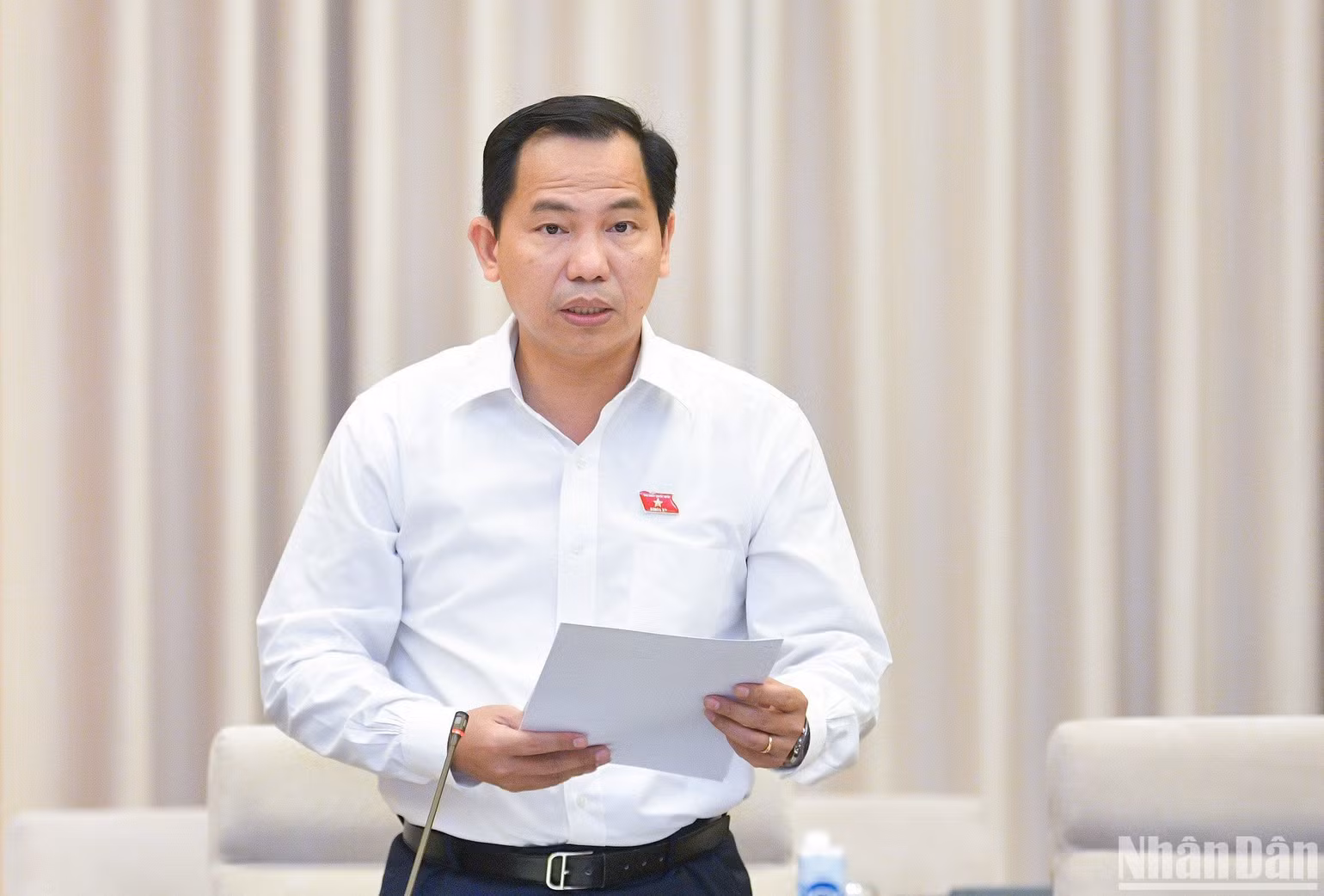 Chủ nhiệm Ủy ban Tài chính, Ngân sách Lê Quang Mạnh. (Ảnh: DUY LINH)