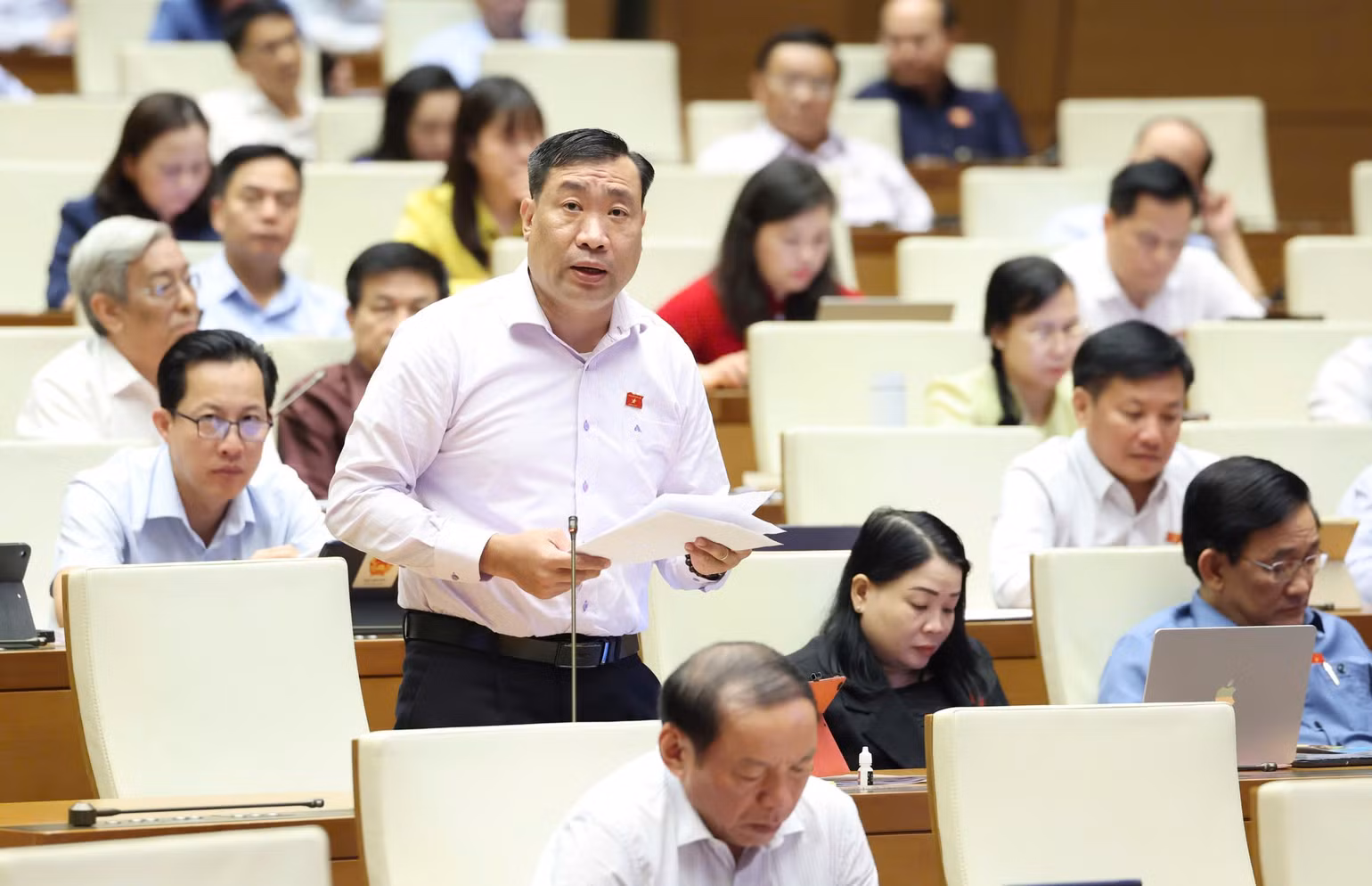 Đại biểu Thạch Phước Bình (đoàn Trà Vinh). (Ảnh: DUY LINH) Đại biểu Thạch Phước Bình (đoàn Trà Vinh). (Ảnh: DUY LINH)