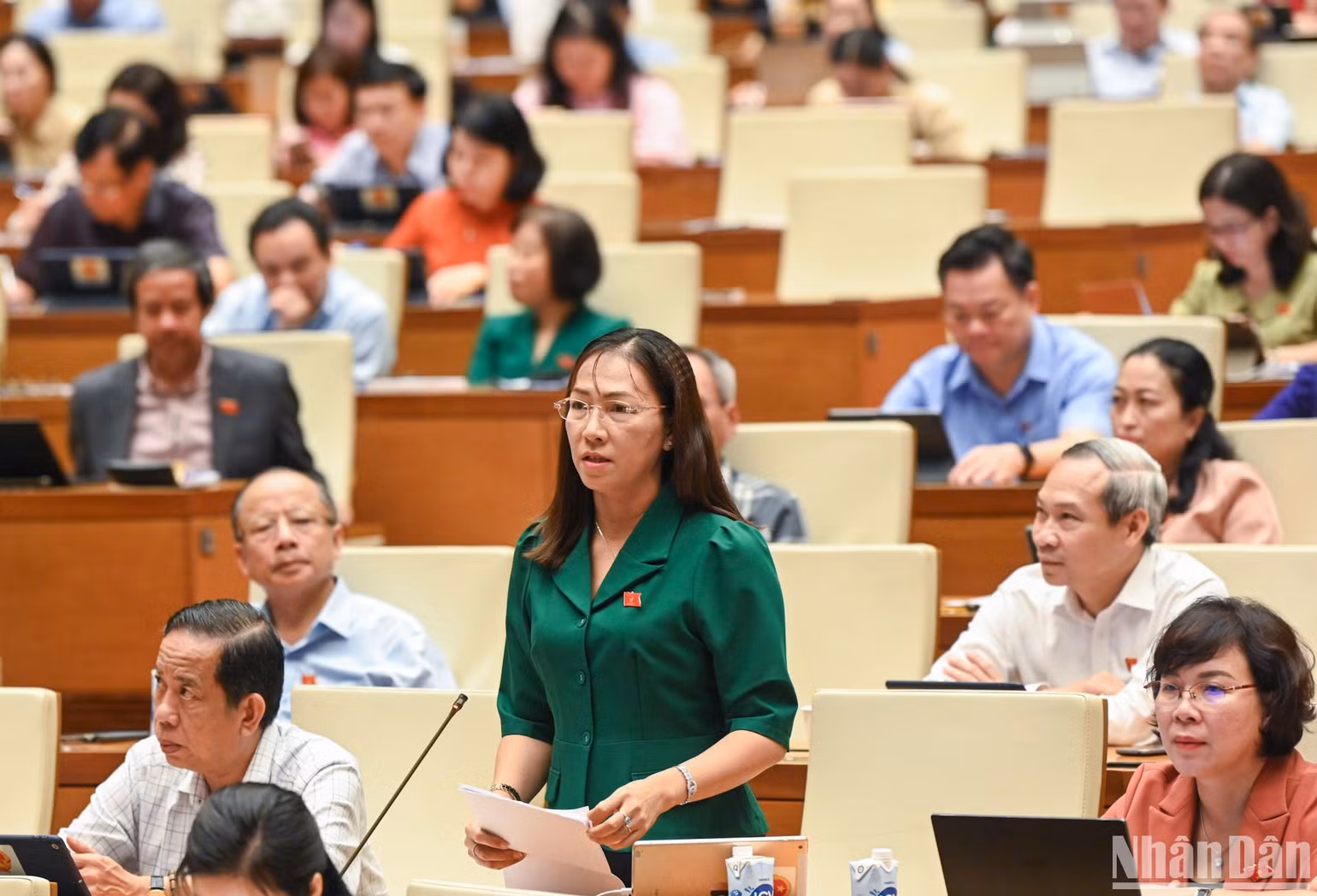 Đại biểu Nguyễn Thị Yến Nhi (đoàn Bến Tre). (Ảnh: DUY LINH)