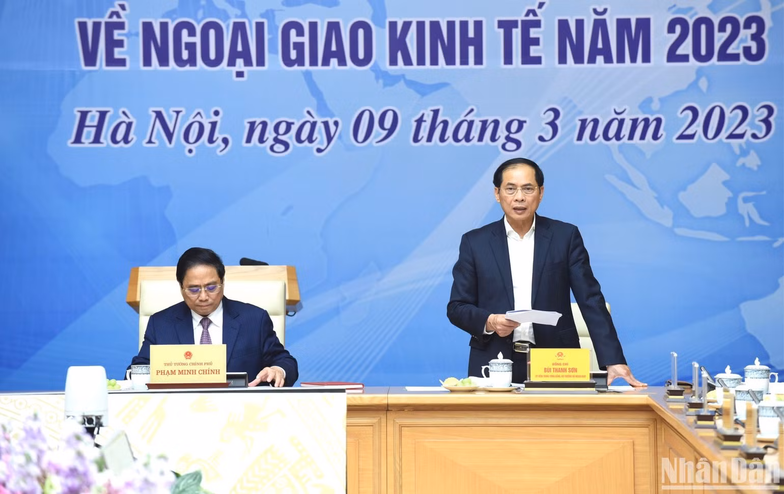 Bộ trưởng Ngoại giao Bùi Thanh Sơn phát biểu. (Ảnh: TRẦN HẢI)