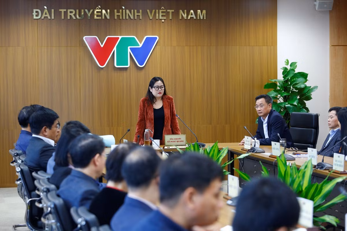 Bà Vũ Thanh Thủy - Tổng Biên tập Thời báo VTV phát biểu tại lễ công bố. Bà Vũ Thanh Thủy - Tổng Biên tập Thời báo VTV phát biểu tại lễ công bố.