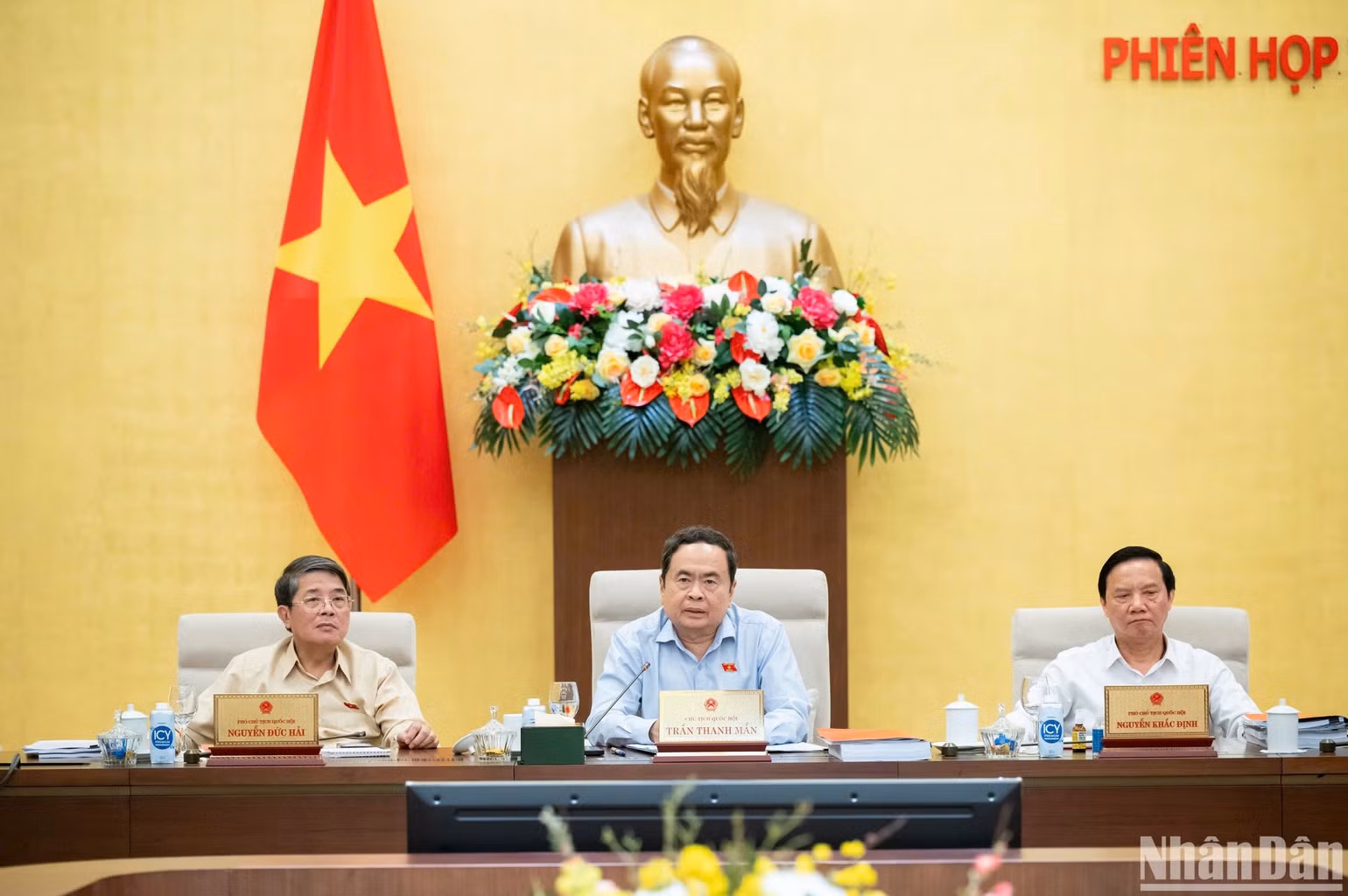 Chủ tịch Quốc hội Trần Thanh Mẫn phát biểu ý kiến. (Ảnh: DUY LINH)