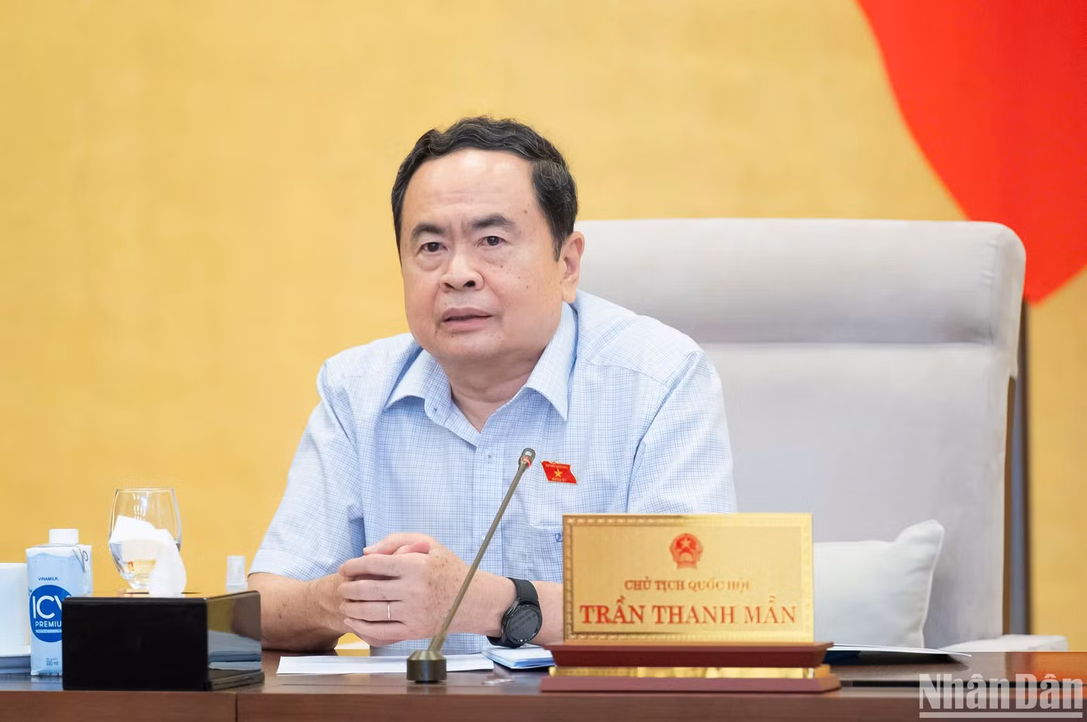 Chủ tịch Quốc hội Trần Thanh Mẫn phát biểu ý kiến. (Ảnh: DUY LINH)