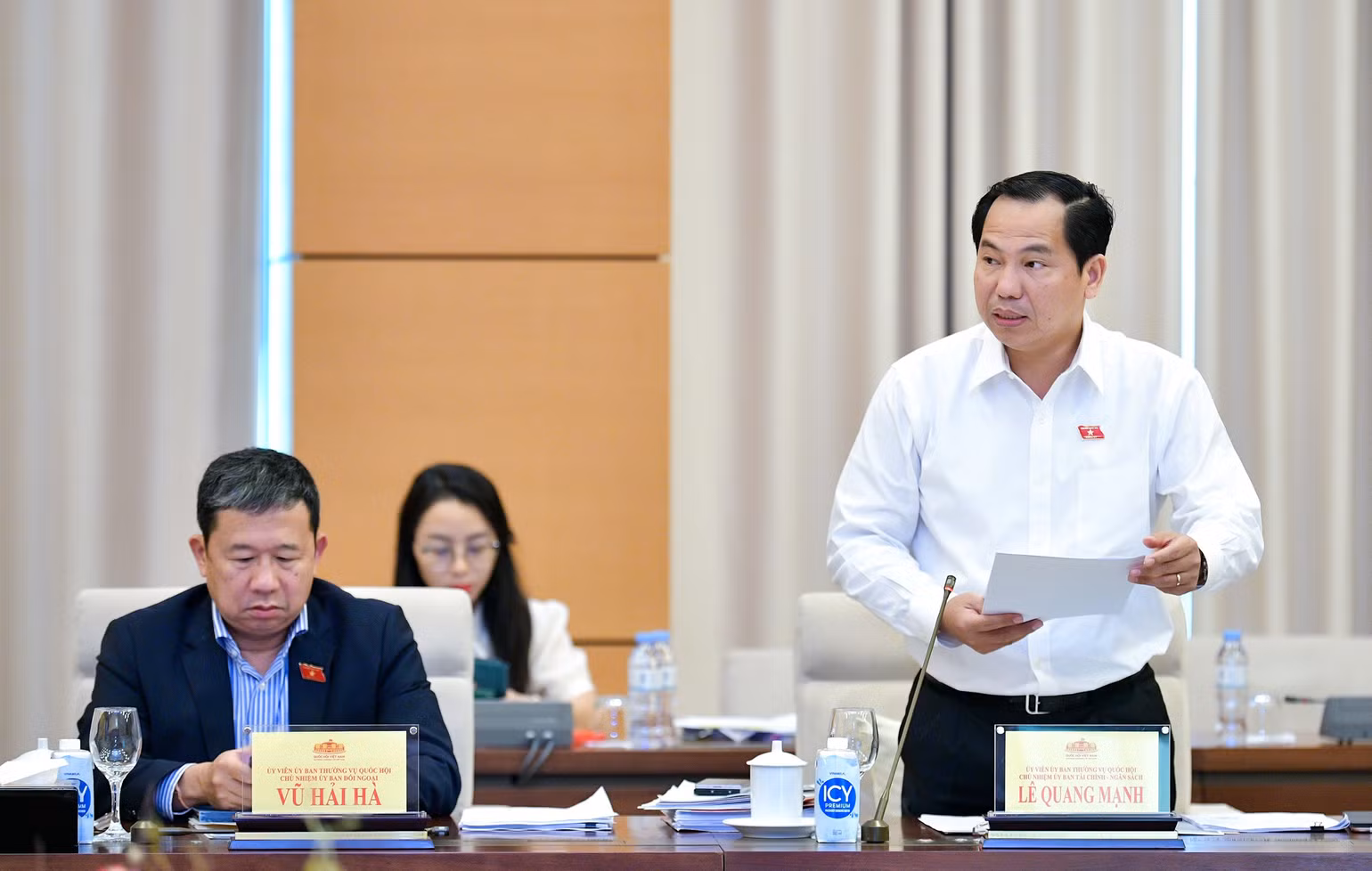 Chủ nhiệm Ủy ban Tài chính-Ngân sách Lê Quang Mạnh. (Ảnh: DUY LINH) Chủ nhiệm Ủy ban Tài chính-Ngân sách Lê Quang Mạnh. (Ảnh: DUY LINH)