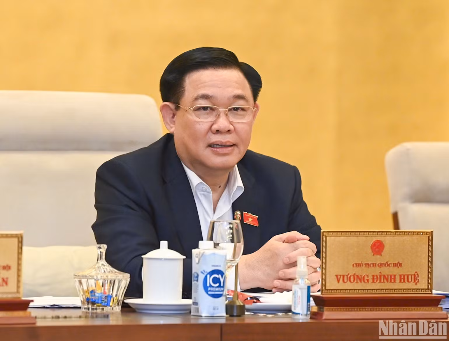 Chủ tịch Quốc hội Vương Đình Huệ phát biểu ý kiến. (Ảnh: DUY LINH)