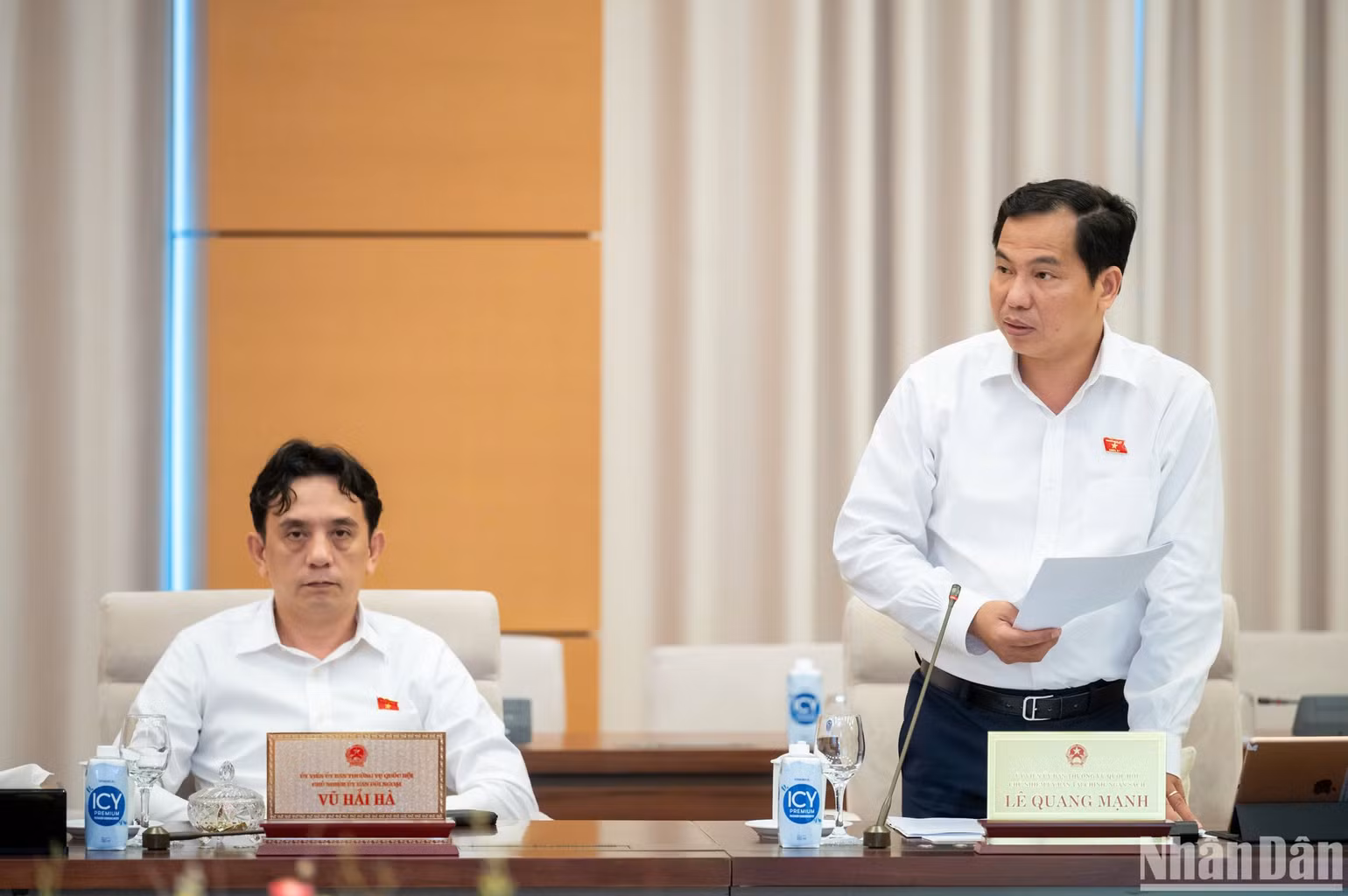 Chủ nhiệm Ủy ban Tài chính - Ngân sách của Quốc hội Lê Quang Mạnh. (Ảnh: DUY LINH)