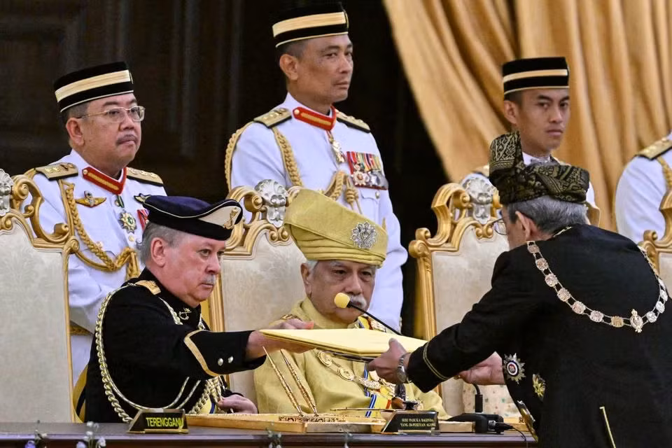 Quốc vương Sultan Ibrahim trong lễ tuyên thệ.