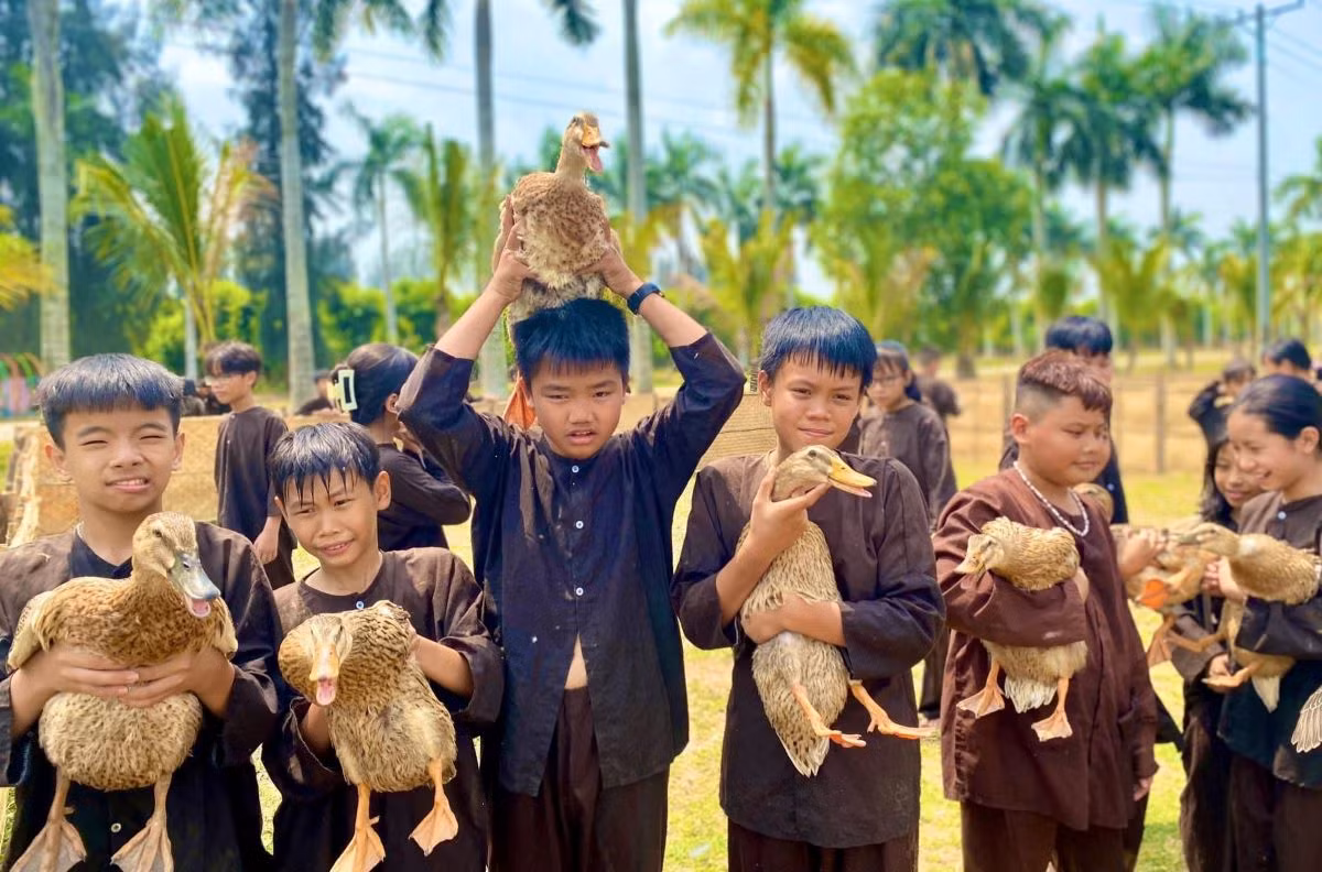Học sinh tham gia trò chơi dân gian bắt vịt tại khu du lịch phức hợp giải trí Khang Thông-Happyland (Bến Lức, Long An). Học sinh tham gia trò chơi dân gian bắt vịt tại khu du lịch phức hợp giải trí Khang Thông-Happyland (Bến Lức, Long An).