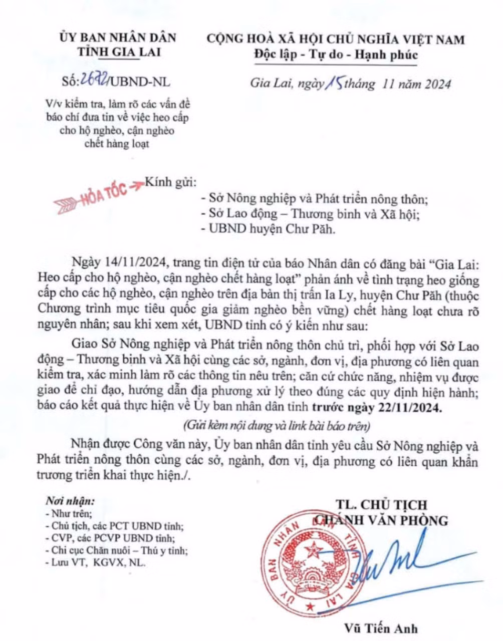 Công văn của Ủy ban nhân dân tỉnh Gia Lai Công văn của Ủy ban nhân dân tỉnh Gia Lai