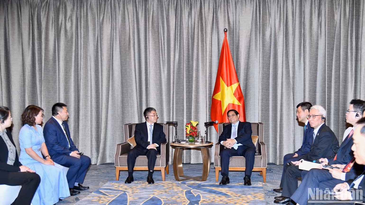 Thủ tướng Phạm Minh Chính tiếp ông Nghiêm Thánh Quân, Chủ tịch Hội đồng quản trị Tập đoàn Thiên Doanh.