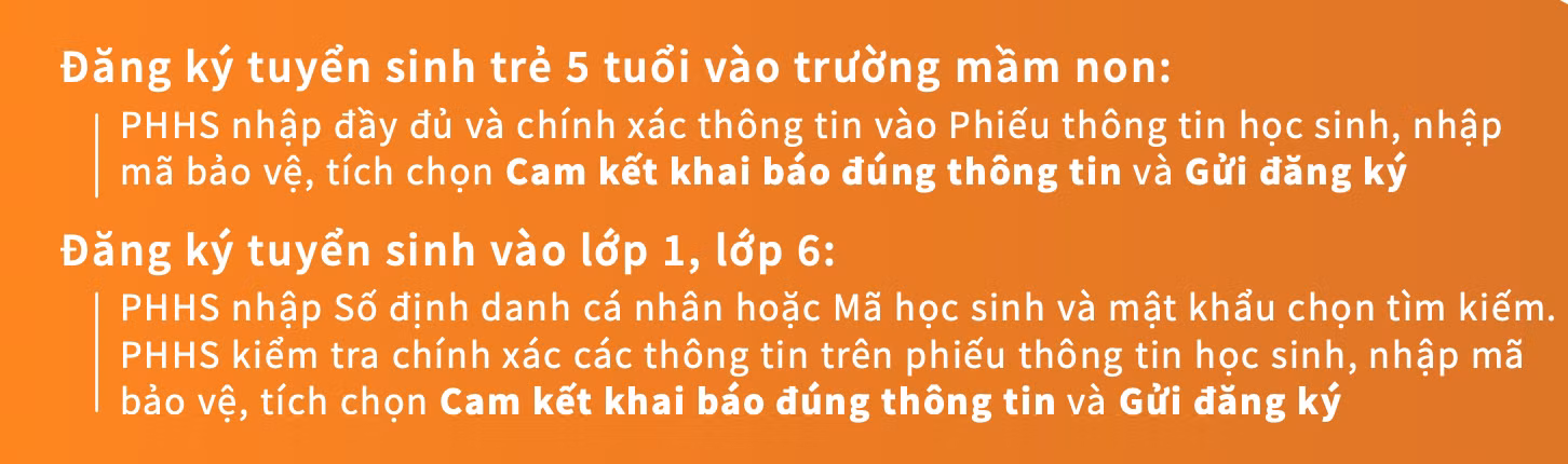 Lưu ý dành cho cha mẹ học sinh khi đăng ký tuyển sinh trực tuyến Lưu ý dành cho cha mẹ học sinh khi đăng ký tuyển sinh trực tuyến