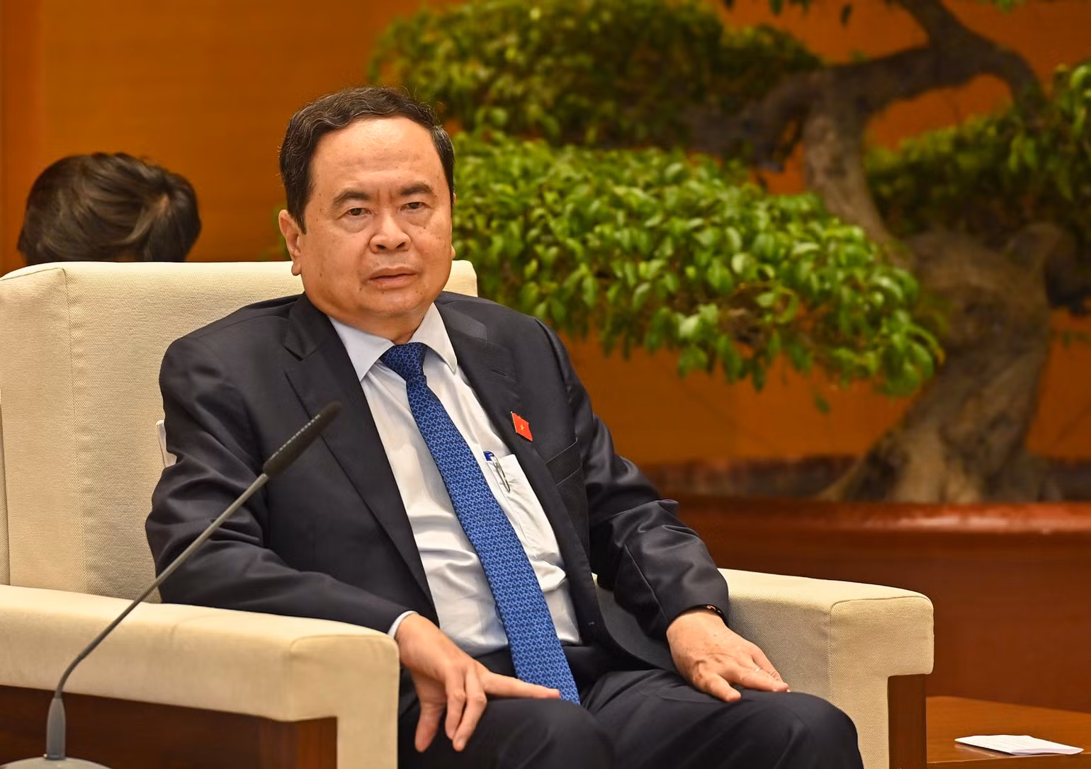 Phó Chủ tịch Thường trực Quốc hội Trần Thanh Mẫn phát biểu tại buổi tiếp.