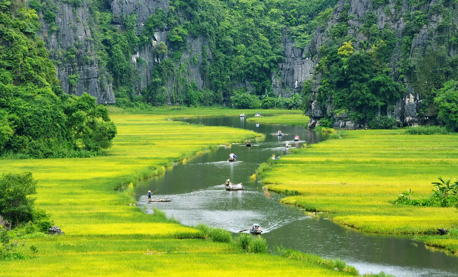 Những sắc độ xanh hút hồn trên hành trình khám phá tuyến Tam Cốc-Bích Động. Nguồn | Sở Du lịch Ninh Bình Những sắc độ xanh hút hồn trên hành trình khám phá tuyến Tam Cốc-Bích Động. Nguồn | Sở Du lịch Ninh Bình