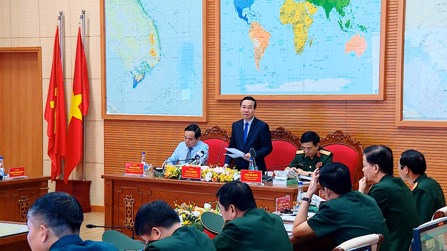 Chủ tịch nước Võ Văn Thưởng phát biểu tại buổi làm việc. Chủ tịch nước Võ Văn Thưởng phát biểu tại buổi làm việc.