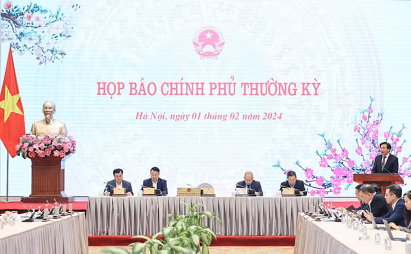 Quang cảnh buổi họp báo. (Ảnh: VGP) Quang cảnh buổi họp báo. (Ảnh: VGP)