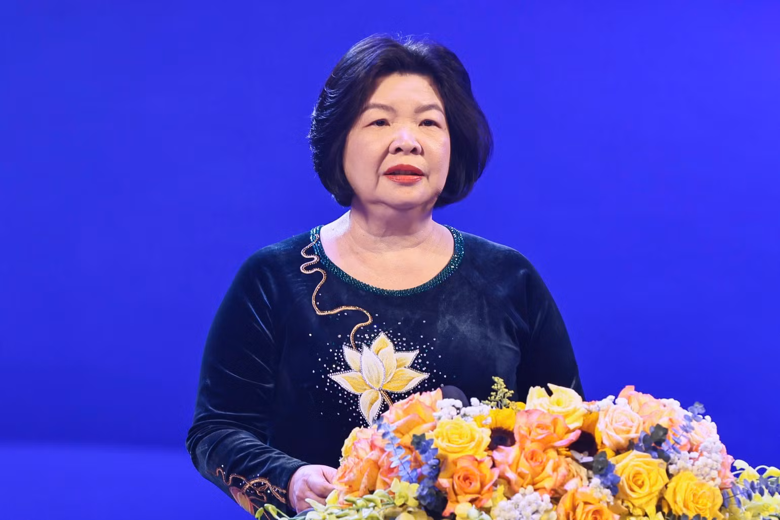 Chủ tịch Liên minh Hợp tác xã Việt Nam Cao Xuân Thu Vân phát biểu tại buổi lễ.