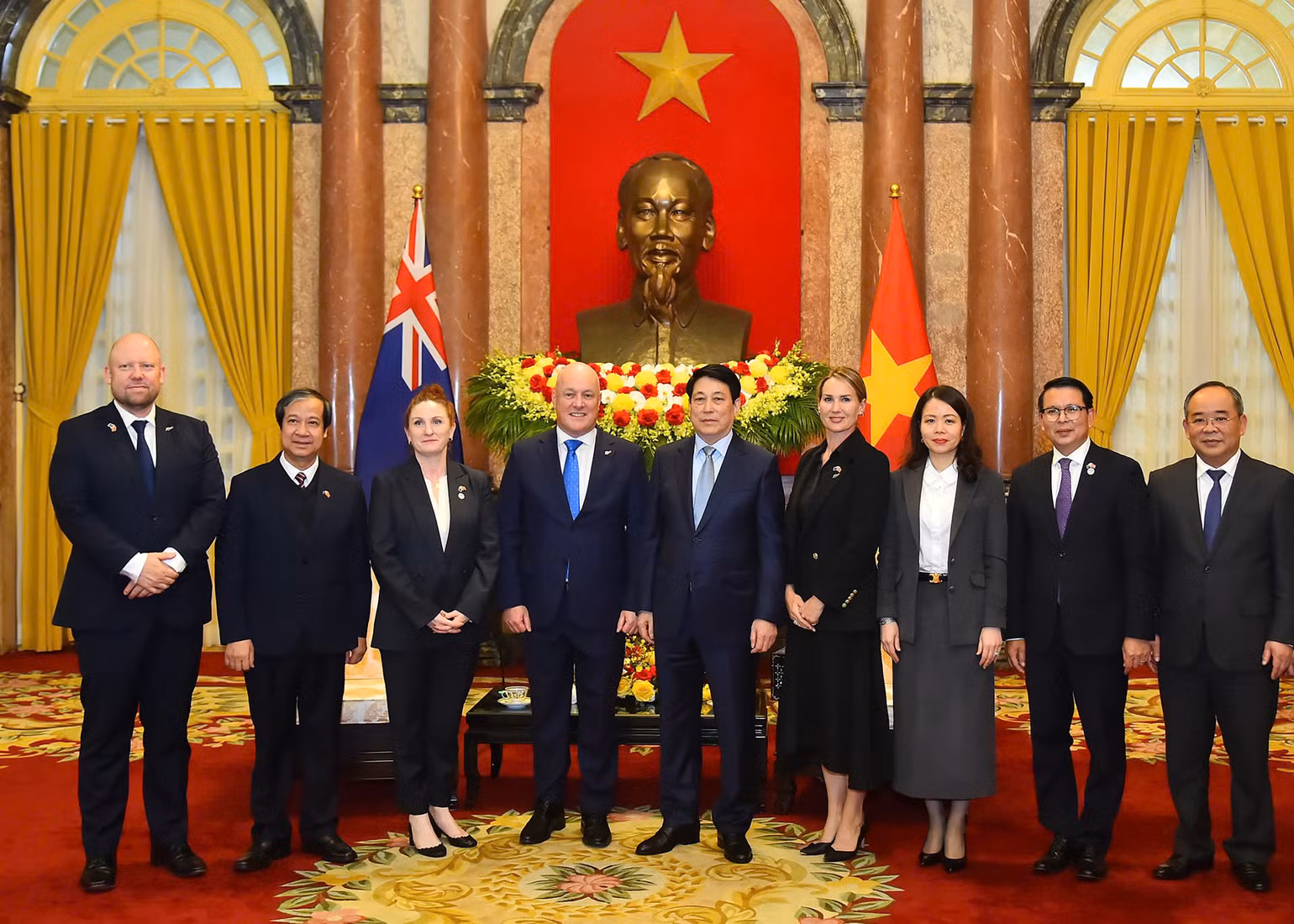 Chủ tịch nước Lương Cường tiếp Thủ tướng New Zealand Christopher Luxon.