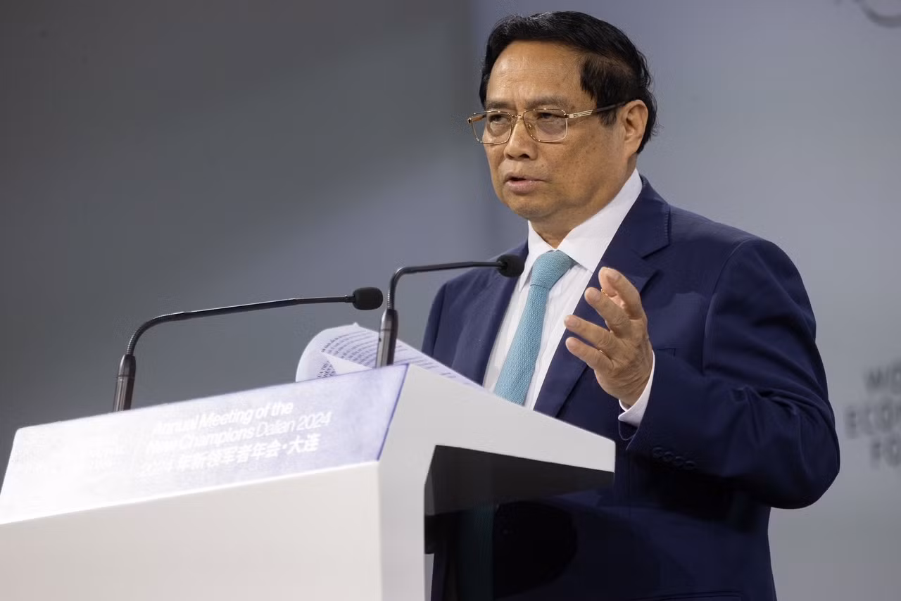 [Ảnh] Thủ tướng Phạm Minh Chính phát biểu khai mạc tại Phiên toàn thể Hội nghị WEF Đại Liên ảnh 1