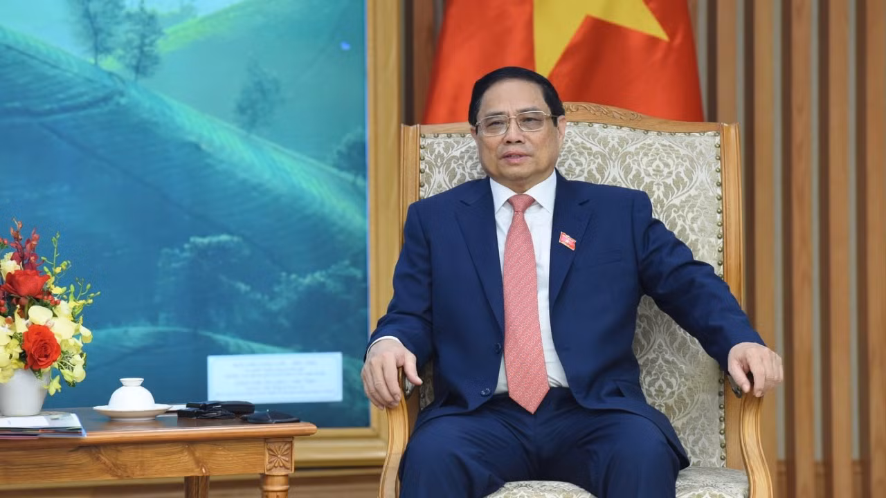 Thủ tướng Phạm Minh Chính phát biểu tại buổi tiếp.