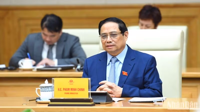 Thủ tướng Phạm Minh Chính phát biểu tại buổi tiếp.