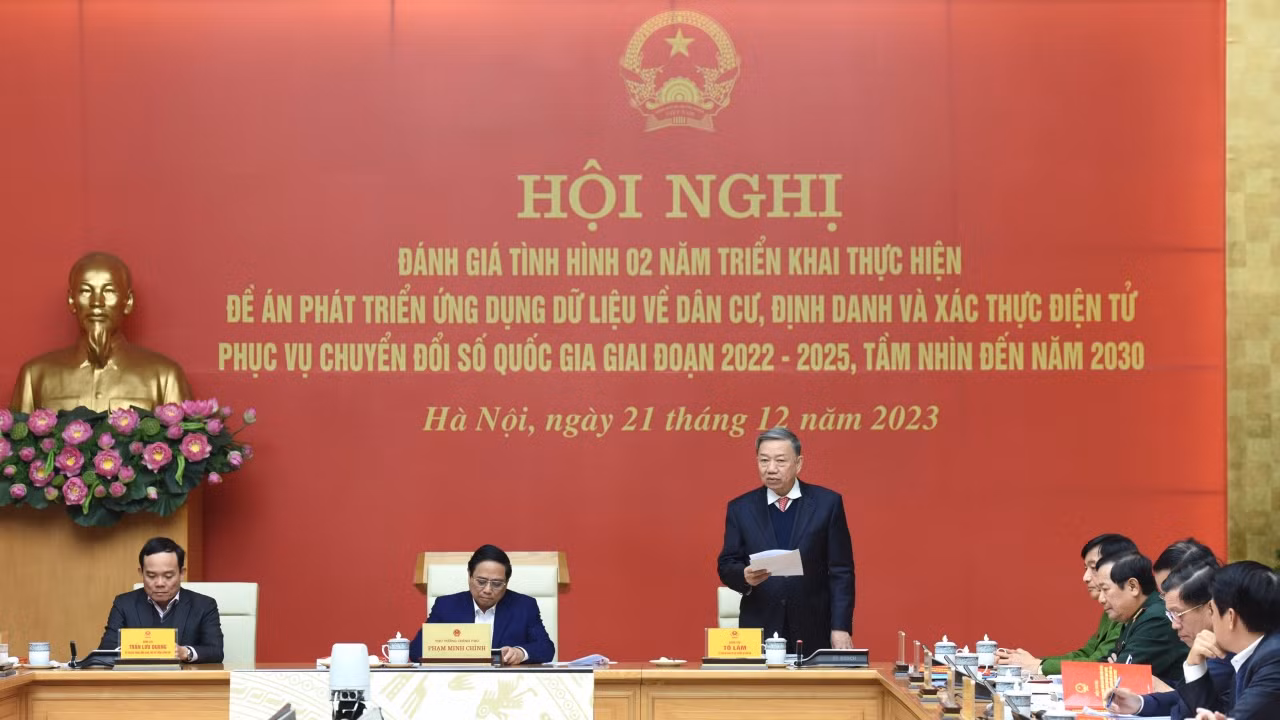 Bộ trưởng Công an Tô Lâm phát biểu.