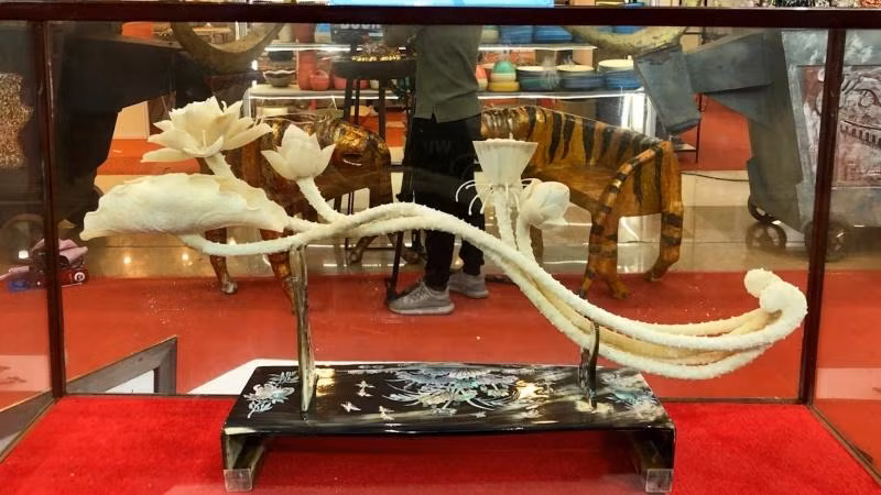 Các sản phẩm đoạt giải năm 2022 được trưng bày tại Hội chợ Hanoi Gift Show.