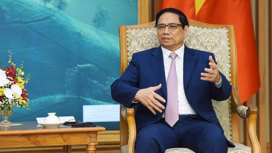 Thủ tướng Phạm Minh Chính phát biểu tại buổi tiếp Bộ trưởng Ngoại giao Ấn Độ Subramanyam Jaishankar. Thủ tướng Phạm Minh Chính phát biểu tại buổi tiếp Bộ trưởng Ngoại giao Ấn Độ Subramanyam Jaishankar.