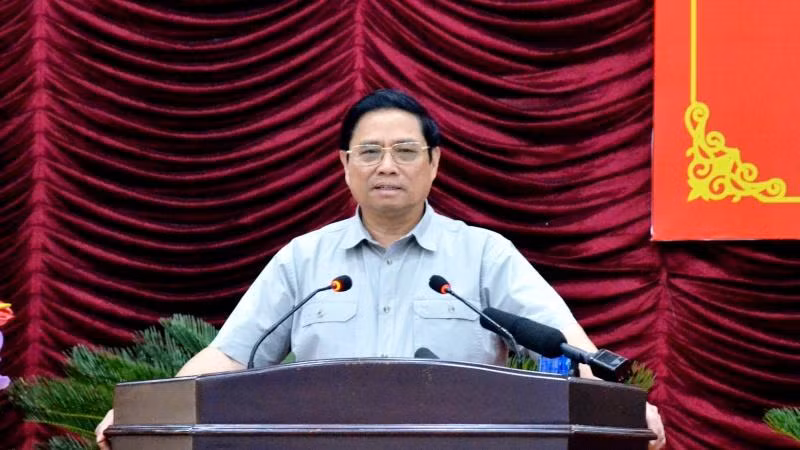 Thủ tướng Phạm Minh Chính phát biểu chỉ đạo tại buổi làm việc.