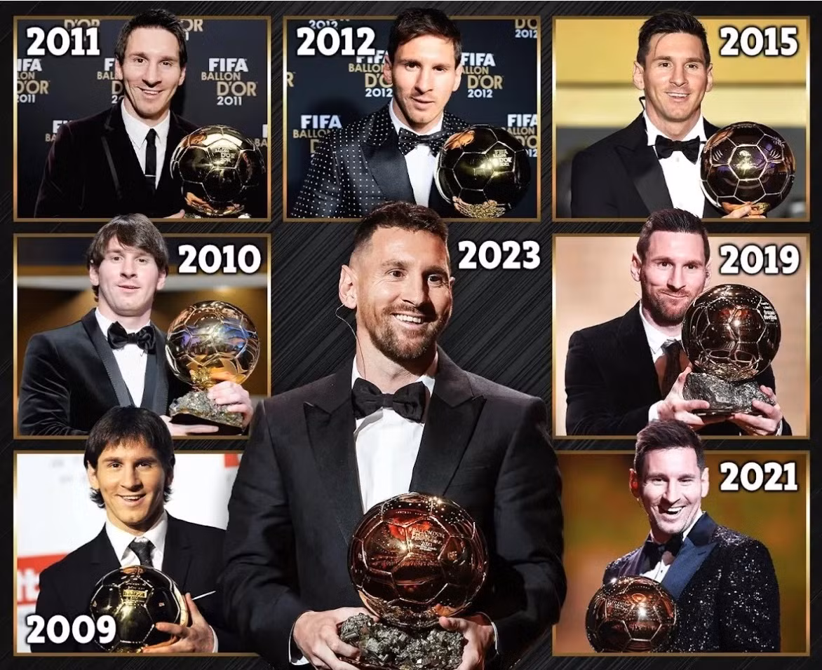 Messi 8 lần giành Quả bóng Vàng. Messi 8 lần giành Quả bóng Vàng.