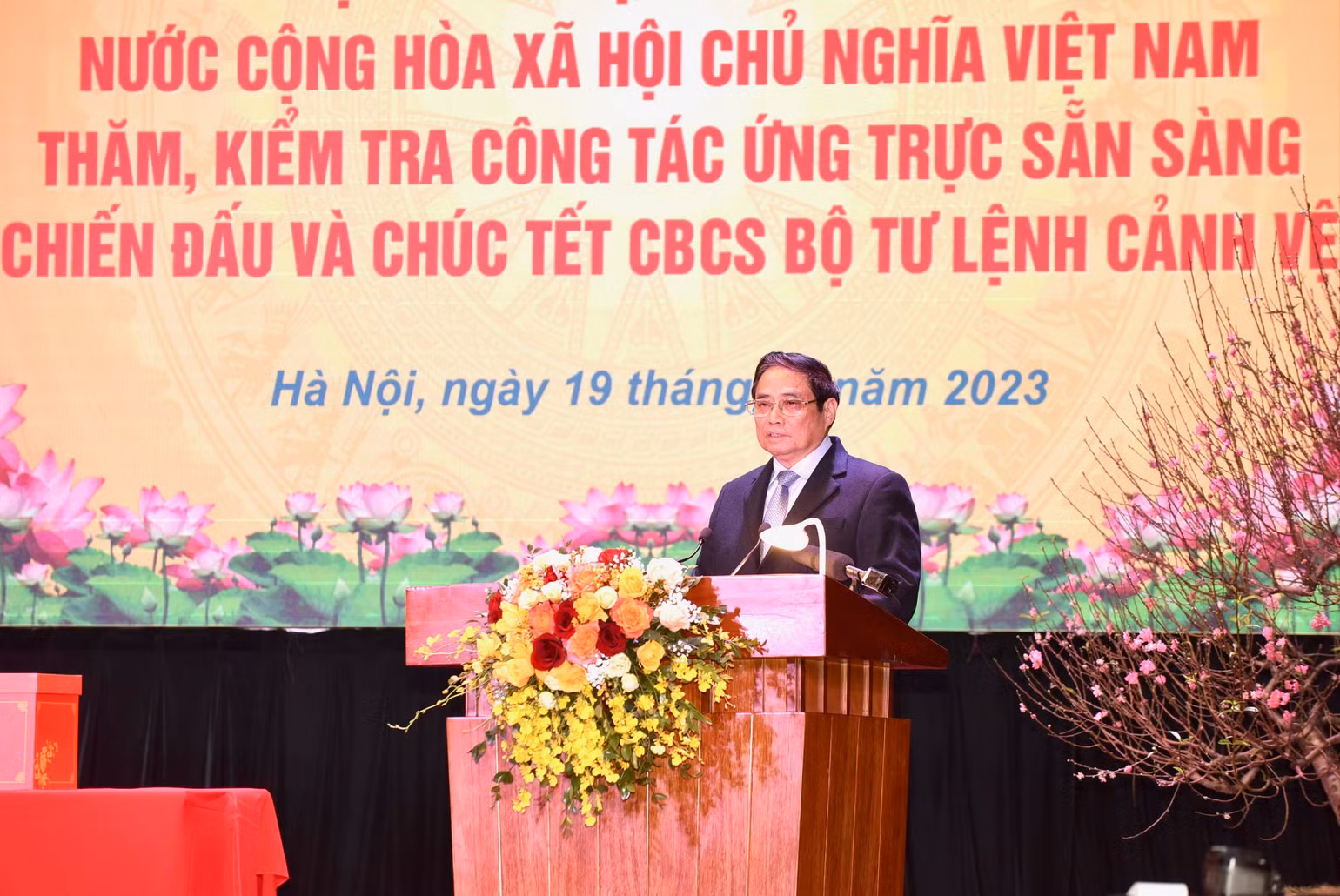 Thủ tướng Phạm Minh Chính chúc Tết cán bộ, chiến sĩ Bộ Tư lệnh Cảnh vệ. (Ảnh: Trần Hải) Thủ tướng Phạm Minh Chính chúc Tết cán bộ, chiến sĩ Bộ Tư lệnh Cảnh vệ. (Ảnh: Trần Hải)