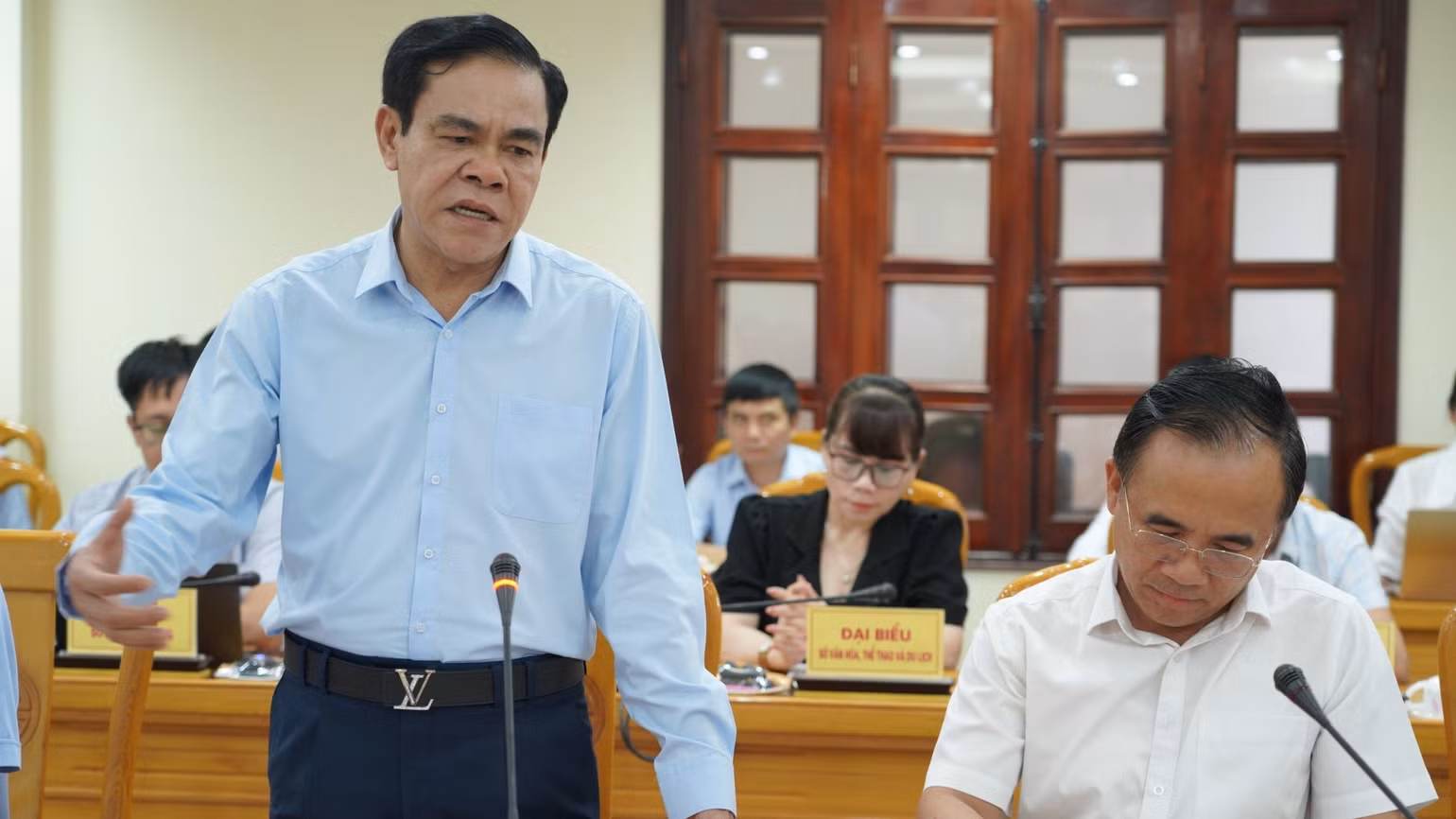 Chủ tịch Ủy ban nhân dân tỉnh Hà Tĩnh Võ Trọng Hải phát biểu tại buổi làm việc.